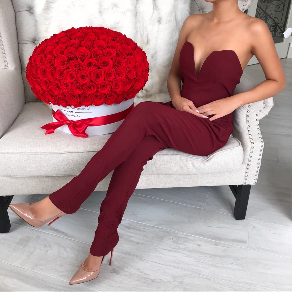 Burgundy Jumpsuit - Picture 3 of 5